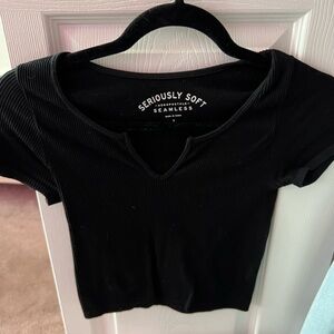Aeropostale Seriously Soft Seamless Black Crop Top
